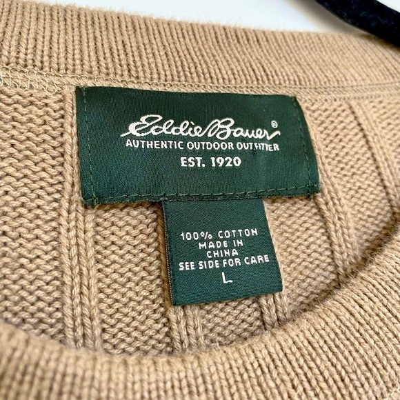 Eddie Bauer Men’s Sweater Size Large Outdoors Adventure Hiking Military Crewneck - Picture 4 of 7